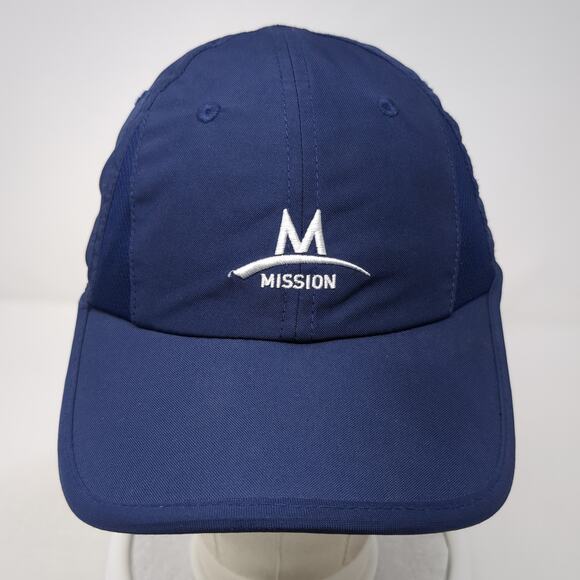 Mission Strapback Baseball Hat Blue One Size Adjustable Embroidered - Picture 2 of 9